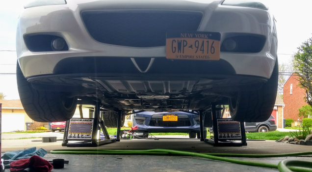 An example of the clearance under the car that a QuickJack provides.